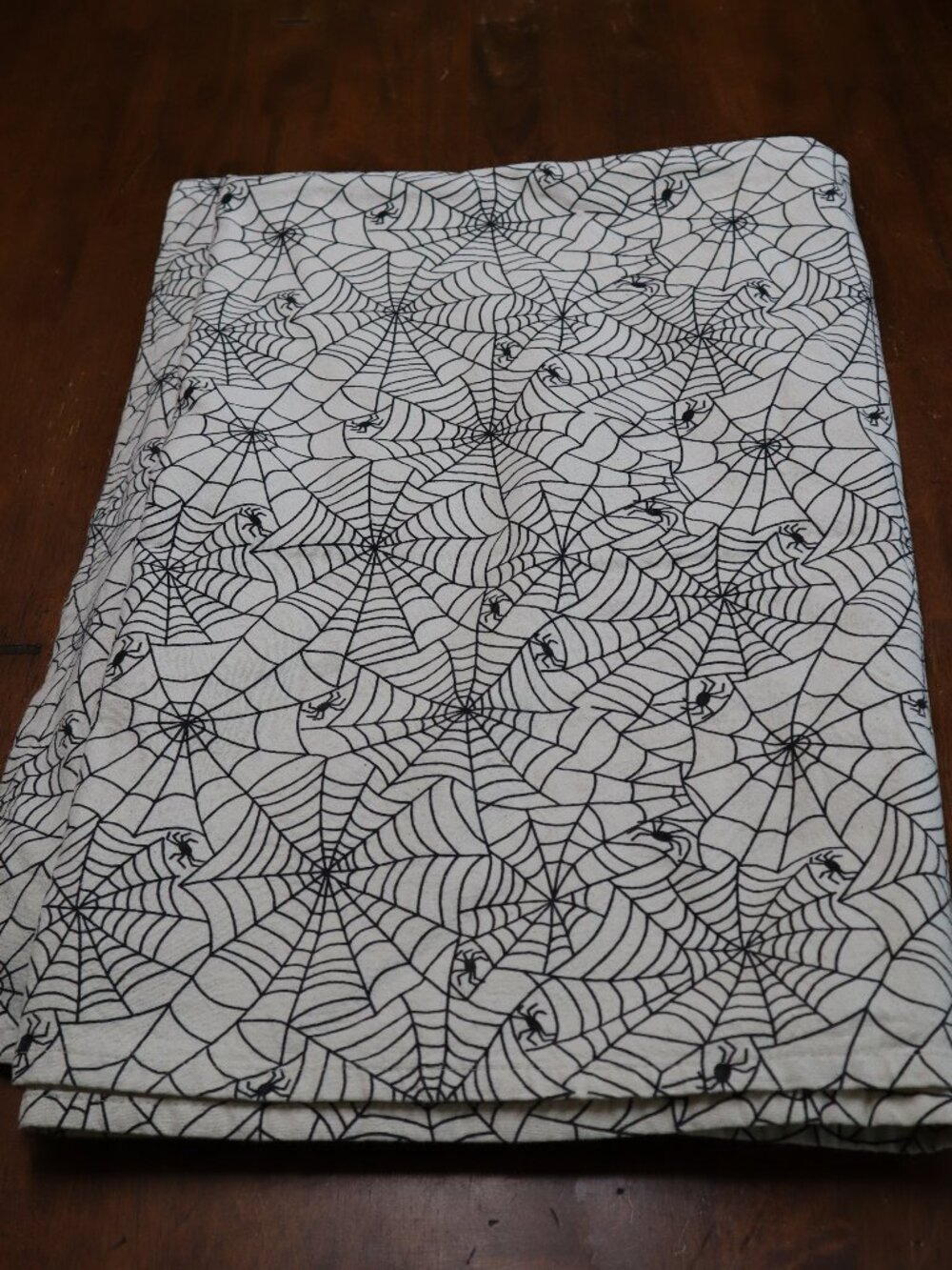 Spooky Spider Web Print Halloween Tablecloth Cotton Cloth Rectangle 120"x92"